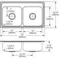 thumbnail image 3 of Elkay Celebrity Stainless Steel 33" x 19-1/2" x 7-1/8", Equal Double Bowl Drop-in Sink, 3 of 5