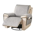 thumbnail image 3 of TOPCHANCES Recliner Chair Cover, Small Recliner Slipcover for Dogs Seat Width to 23 Inch, Cooling Ice Silk Amrchair Protector Covers, Gray, 3 of 12