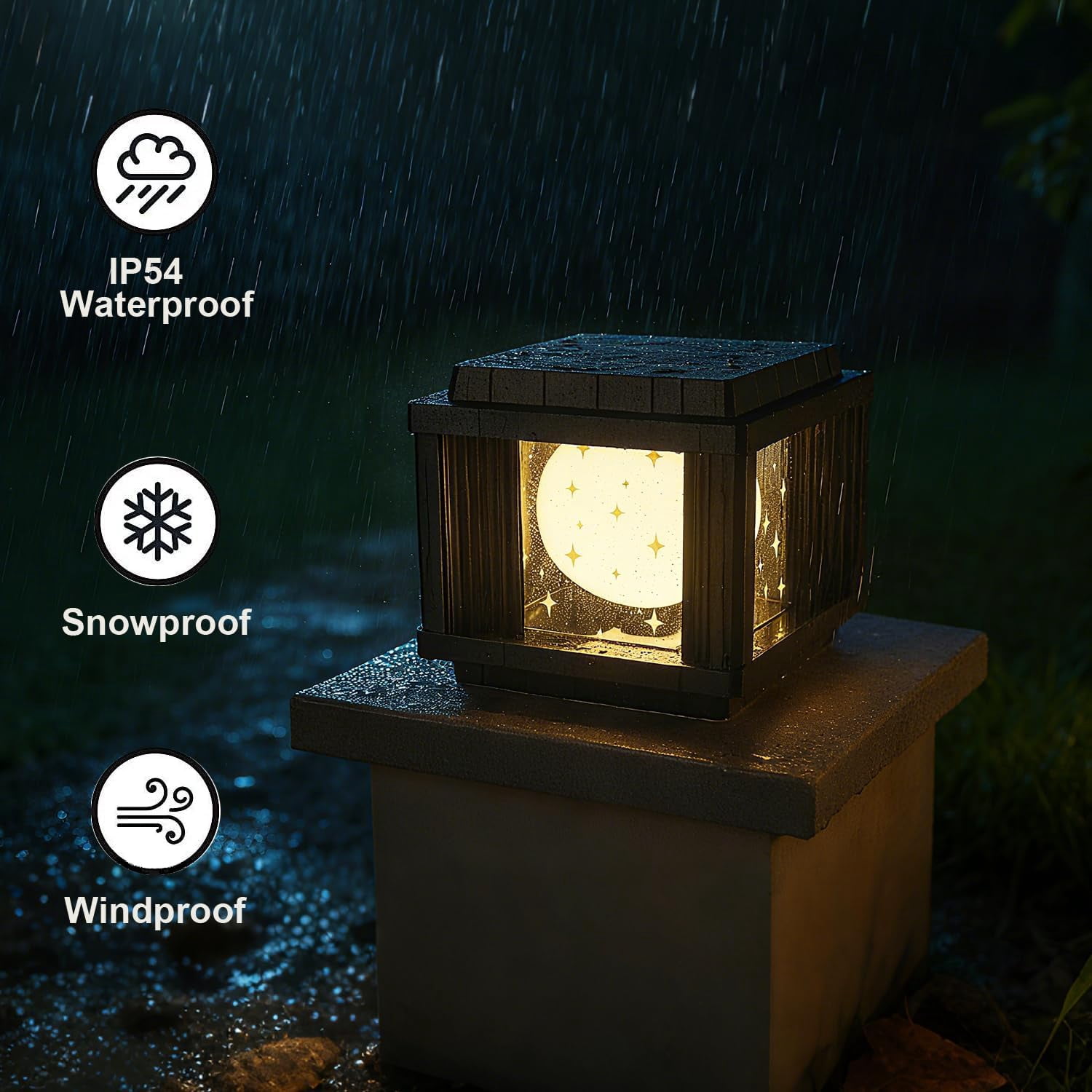Solar Post Light Modern Outdoor Post Light Solar Lamp Dimmable LED Post Lamp Outdoor Waterproof