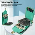 thumbnail image 2 of Allytech Case for iPhone 13 Pro, [Large Capacity] Wallet Case with Card Slots & Zipper Pocket, Premium PU Leather Metal Snap Kickstand Shockproof Case with Shoulder Strap, Mint, 2 of 7