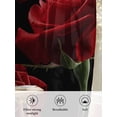 thumbnail image 6 of Sheer Curtains 96 Inches Long, Red Rose Semi Sheer Curtains Light Filtering Window Treatment, Vintage Abstract Garden Flower Floral Black Privacy Voile Drapes for Living Room Bedroom 52x96 Inch, 6 of 7