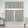 thumbnail image 5 of Gray Geometric Curtain Valances Set Modern Abstract Art Striped Plaid Woven Texture Kitchen Curtains 24&nbsp;inch Length Rod Pocket Valance and Tiers 3 Piece Set Small Bedroom Bathroom Laundry Decor, 5 of 9