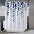 thumbnail image 5 of Blue Shower Curtain, Leaves Shower Curtains for Bathroom Floral Watercolor Leaves on The Top Shower Curtain, Natural Botanical Shower Curtain 12 Pack Hooks Fabric Waterproof Home Decor 72x72, 5 of 6