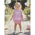 thumbnail image 6 of BemeyourBBs Infant Baby Girl Birthday Outfits 1st 2nd 3rd Years Old Birthday Clothes Ruffle Short Sleeve Bowknot Tank Tops Bubble Shorts Set Toddler Baby Girl Summer Clothes, 6 of 8