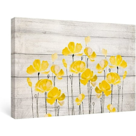 Yellow Grey Wall Art Vintage Framed Pictures Flower Canvas Prints Fl Gray Paintings For Living Room Bedroom Bathroom Decor Artwork 60x40cm Canada - Vintage Wall Art For Living Room