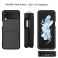 thumbnail image 4 of Njjex Case for Samsung Galaxy Z Flip 4 5G, Ultra Thin Transparent Premium PC Hard TPU Full Protection Non-Slip Hybrid Shockproof Phone Cover (Black), 4 of 7