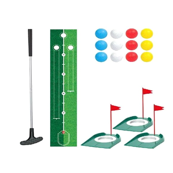 Juego de golf para niños, tapete de putting, juego portátil, regalo para golfistas, entrenamiento de golf con pelotas para el patio trasero, familia,