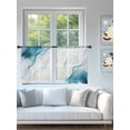 thumbnail image 4 of Blue Water Ripple Sheer Curtains 45 inches Long, Vintage Abstract Modern Classic Light Filtering Sheer Window Curtains Rod Pocket Voile Drapes for Bedroom Living Room, 52"W x 45"L 2 Panels, 4 of 7