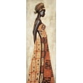 thumbnail image 2 of Leconte, Jacques 9x18 Gold Ornate Wood Framed with Double Matting Museum Art Print Titled - Femme Africaine I, 2 of 4