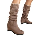 thumbnail image 3 of eileial Wide Calf Slouch Boot Tall Knee High Women's Winter Shoes,Brown 7, 3 of 6