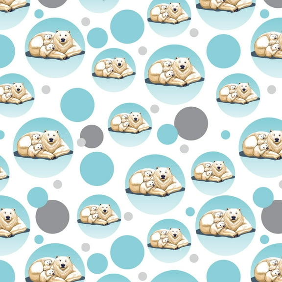 Polar Bear Mom with Cubs Family Premium Gift Wrap Wrapping Paper Roll