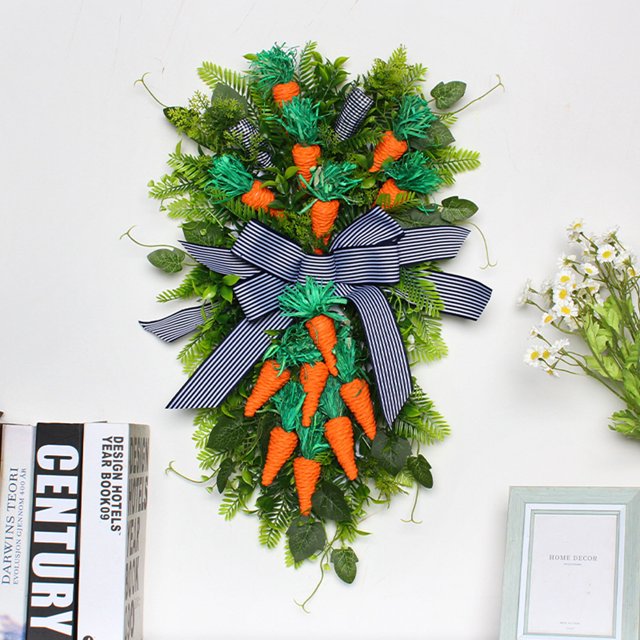 Guirnalda artificial de Pascua para colgar decoración de fiesta para pared de puerta (H) JShteea Libre de BPA