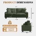 thumbnail image 3 of Poshby 71.25''W Loveseat 2 Seater Couch Sofa with Chenille Material, Modern for Living Room, Green, 3 of 14