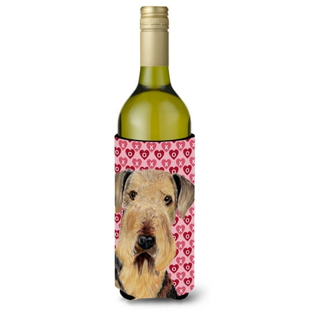 

Caroline s Treasures SC9266LITERK Airedale Hearts Love and Valentine s Day Portrait Wine Bottle Hugger Wine Bottle