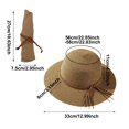 thumbnail image 4 of Women Wide Brim Woven Sun Hat With Braided Strap Decor Fold‑able Portable UV Protection Beach Hat Outdoor Travel Vacation Sun‑Shade Head‑Accessory, 4 of 8