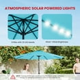 thumbnail image 5 of EDX 10ft Solar Polyester 32 LED Lighted Patio Umbrella with Tilt Adjustment and UV-Resistant Fabric,Lake Blue, 5 of 9
