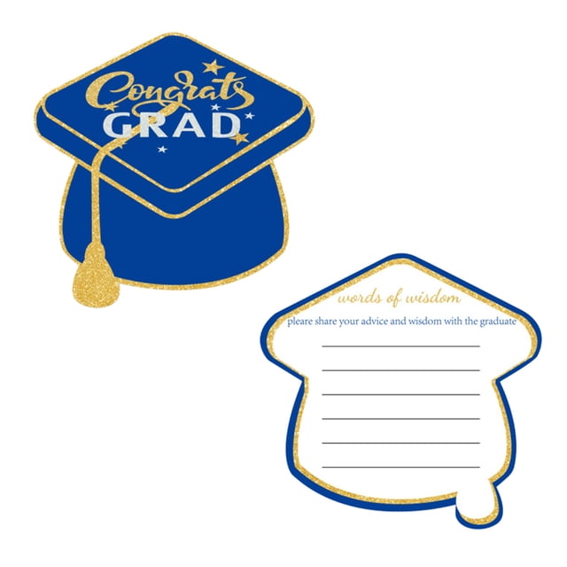 10Pcs Graduation Advice Cards Blue Color Graduation Party Supplies For High School College Graduation Congratulations Card Set Grad Party Decor P-028 Blue