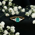 thumbnail image 6 of Rosec Jewels Natural Emerald Cut Emerald Engagement Ring - Emerald Diamond Ring for Women - AAA Quality - With Jewelry Box, 14K Yellow Gold, US 3.50, 6 of 8