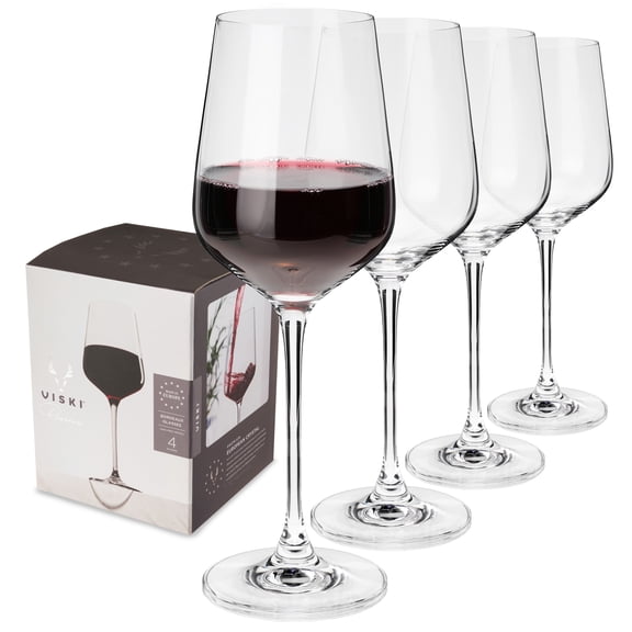 Viski Inez Bordeaux Red Wine Glasses, Party Wedding Gifts, 21 oz, Set of 4