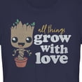 thumbnail image 2 of Junior's Guardians of the Galaxy Groot All Things Grow with Love  Graphic Tee Navy Blue Small, 2 of 3