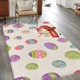 thumbnail image 3 of Rectangle Area Rug 4x6ft, Easter Colorful Eggs on Linen Non-Shedding Washable Area Rug, Retro Farmhouse Truck Bunny Non Slip Low-Profile Rugs for Living Room, Bedroom Dining Room, 3 of 9