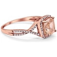 thumbnail image 2 of beryl_creation 2.00 Ct Cushion Cut Morganite Wedding Engagement Halo Ring 14K Rose Gold Plated 925 Sterling Silver For Women's -4, 2 of 3