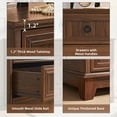 thumbnail image 4 of Joaxswe 4-Drawer Wood Chest of Drawers Set of 2, Vintage Storage Dresser with Black Handles for Bedroom, Living Room, Closet, Hallway, Brown, 4 of 8