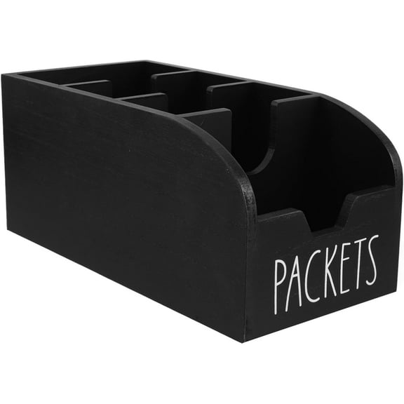 Tea Bag Storage Organizer Countertop Snack Organizer Spice Packets Holder Wood Seasoning Kitchen Storage Tray