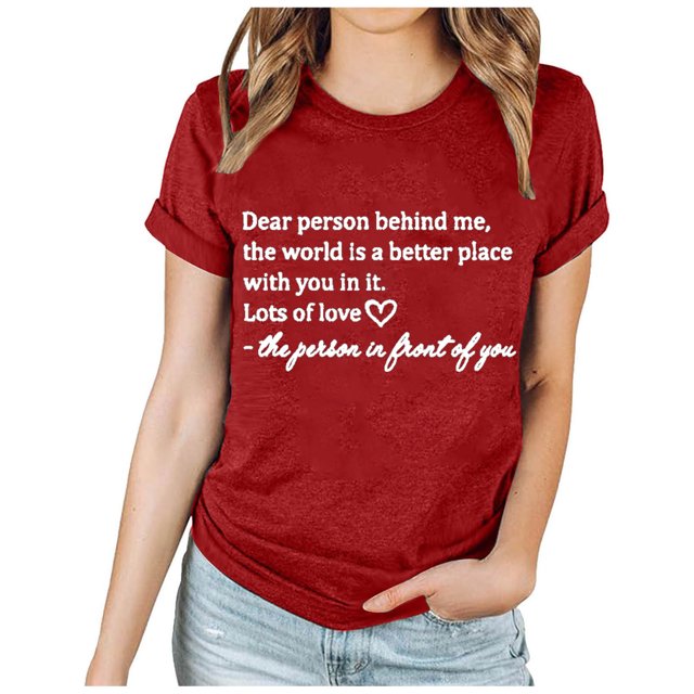 Camisetas de Manga Corta para las Mujeres Impreso Cuello de Tripulación Suelto Tee, Vintage Gráfico Casual Camisetas para las Mujeres Gráfico