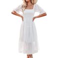 thumbnail image 2 of Vestido Largo De Mujer Vestido de gasa con mangas abullonadas, sin espalda, sexy, maxi vestido de cóctel (blanco XL) Cgtredaw Para estrenar, 2 of 6