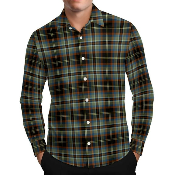 RongHuan Mens Plaid Shirt Casual Button Down Flannel Shirts Long Sleeve Work Tshirt Lightweight Beach T-Shirts