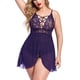 thumbnail image 4 of Camisón corto de encaje para mujer, lencería de malla, camisón calado, ropa interior de tentación, ropa de dormir, camisón para mujer, 4 of 9