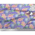 thumbnail image 3 of Soimoi Purple Viscose Chiffon Fabric Periwinkle & Peony Floral Print Sewing Fabric Yard 42 Inch Wide, 3 of 3