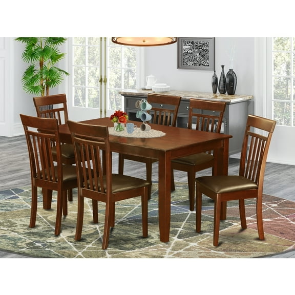 Dining Room Table Set with Chairs, Modern Kitchen Table & Chair Set, 6 Person Table Set, Sleek Finish