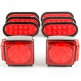 thumbnail image 1 of Red Hound Auto Led Pair Trailer Square Tail Light under 80 inches & 6) 6 inches Red Oval Side Marker Lights, 1 of 5
