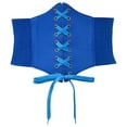 thumbnail image 2 of Women's Corset Belt, Lace Up Adjustable Wide Waist Belt with Studs, Waist Cincher Belt for Women, Vintage Corset Top Belt for Dresses, Tops and Halloween Costume-Blue, 2 of 4