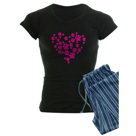 

CafePress - Heart Of Paw Prints Women s Charcoal Pajamas - Women s Dark Pajamas