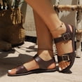 thumbnail image 6 of Womans Sandals Flat Heel Open Toe Casual Daily Solid Color Ankle Strap Women Footwear Causal Summer Dressy Beach Shoes for Women Coffee 8.5, 6 of 9