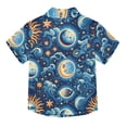 thumbnail image 2 of Dailycode Small Short Sleeve Button Down Shirts Sun Moon Face and Swirling Clouds Casual Shirt 3-10 Years, 2 of 9