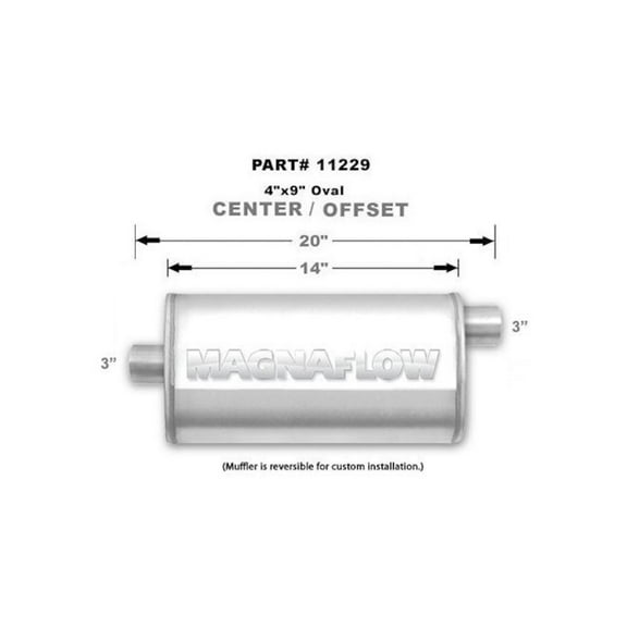 MagnaFlow Performance Muffler 11229: 3 Inlet/Outlet Universal Fit Stainless Steel
