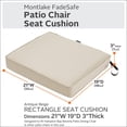 thumbnail image 2 of Classic Accessories Montlake Seat Cushion Foam & Slip Cover, Antique Beige, 21x19x3" Thick ( Pack of 2 ), 2 of 3