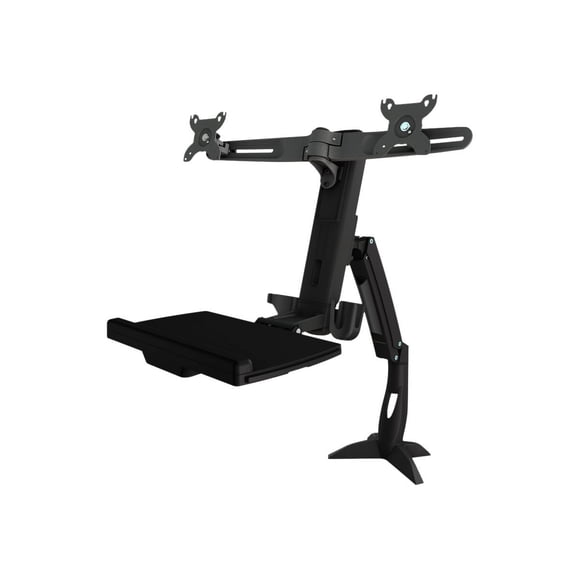 Amer AMR2ACWS - Mounting kit - for 2 LCD displays / keyboard / mouse - plastic, aluminum, steel - screen size: up to 24" - desk-mountable