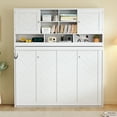 thumbnail image 2 of Generic Queen Size Wall Murphy Bed with Ample Storage Space and Chevron Stripes, White, 2 of 9