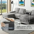 thumbnail image 4 of Furmax U-Shaped Sectional Sofa with Chaise, 4 Seats Chenille Fabric Sofa for Living room, New Gray, 4 of 8