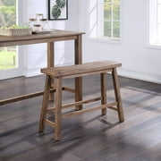 Boraam Wood Sonoma Bench in Barnwood Wire-Brush/Brown Finish