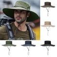 thumbnail image 1 of Meidiya Men Sun Hat Solid Color Fasten String Wide Brim Sunscreen Beach Hat Summer Head Supply, 1 of 8