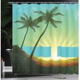 thumbnail image 4 of Ambesonne Island Shower Curtain, Tropical Sunrise, 69"Wx84"L, Seafoam Lime Green, 4 of 5