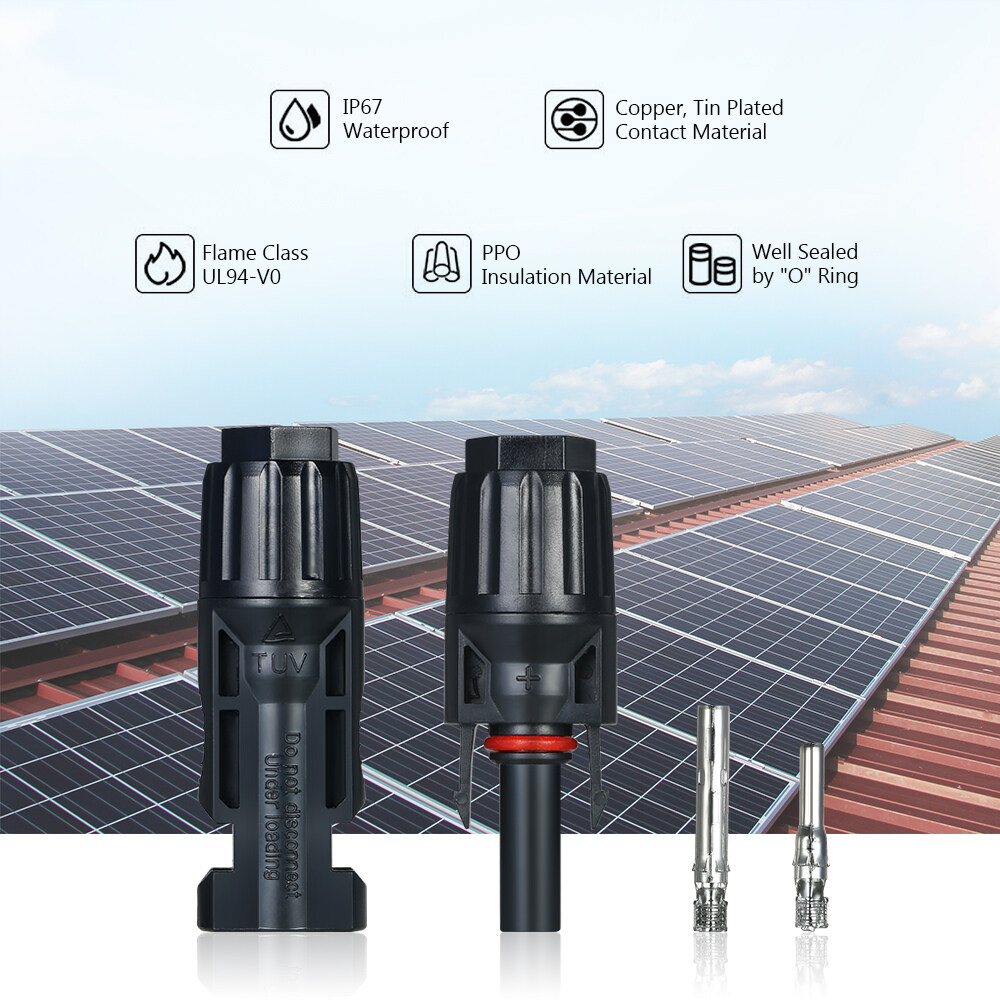 20 Pairs Male/Female Solar Panel Cable Connectors for PV System
