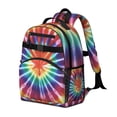 thumbnail image 2 of Colorful Rainbow Tie Dye Spiral Pattern Backpack for School,Cute School Bag,Schoolbag with Adjustable Shoulder Straps & Padded Back,15.25"x11.5"x5.25", 2 of 5