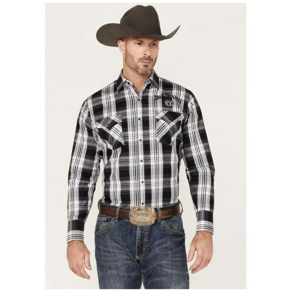 Jack Daniel's Tennessee Whiskey Plaid Print Long Sleeve Snap Button Shirt (L)